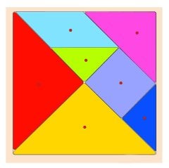 Tangram Ahşap Puzzle-Kulplu (Zeka Geliştirici Oyuncaklar)
