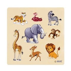 Vahşi Hayvanlar Ahşap Puzzle (Safari)