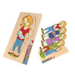 Anne ve Bebek (5 Katlı Gelişim Evreleri Ahşap Puzzle)