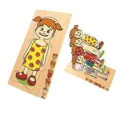 Vücudumuzun Katmanları Kız (Ahşap 5 Katlı Puzzle) Büyüme Evresi