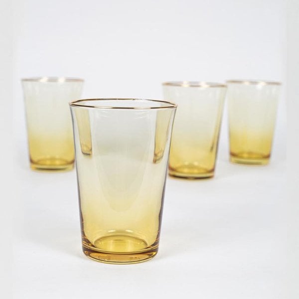 Rakle Gold Iconic 4'lü Su Bardağı Seti Sarı
