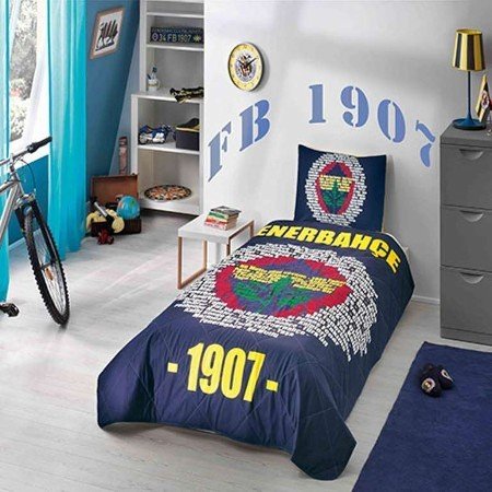 Taç Lisanslı Yatak Örtüsü Seti Fenerbahçe Marslı Logo