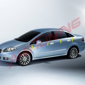 Fiat Linea Krom Cam Çıtası Tk 2006 Üzeri 8Prç Paslanmaz Çelik