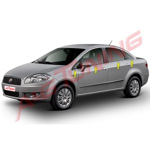 Fiat Linea Krom Cam Çıtası Tk 2006 Üzeri 8Prç Paslanmaz Çelik