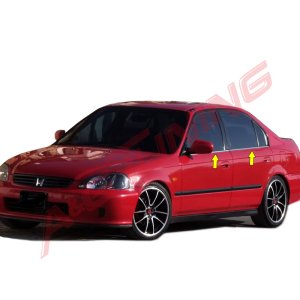Honda Civic Krom Cam Çıtası Tk 1996-2002 4Prç Paslanmaz Çelik