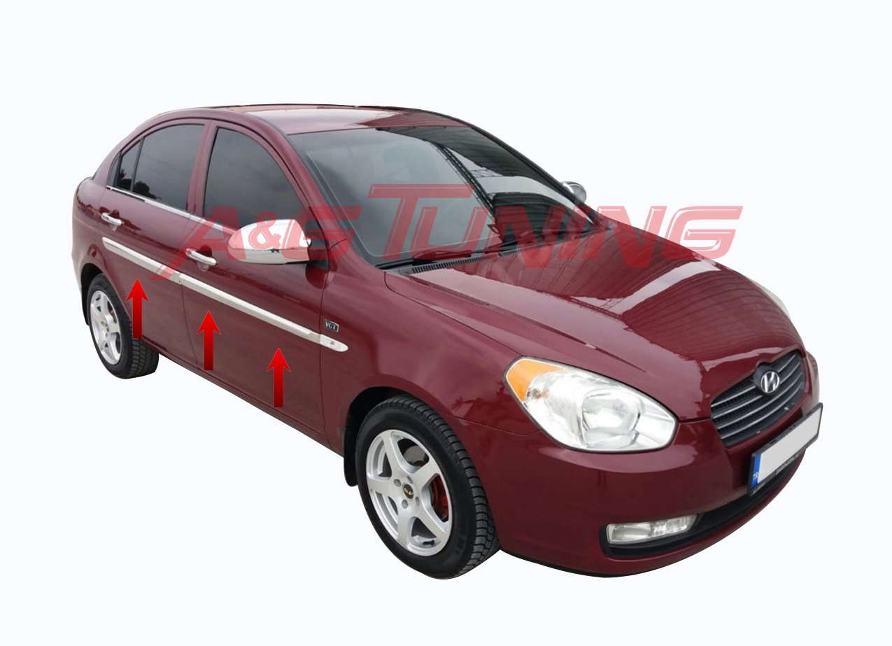 Hyundai Accent Era Krom Kapı Çıtası Takımı Paslanmaz Çelik