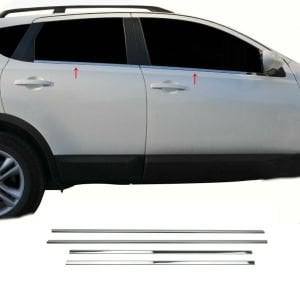 Nissan Qashqai Krom Cam Çıtası 2007-2010 4Prç Paslanmaz Çelik