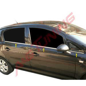 Opel Corsa D Krom Cam Çıtası Tk 2007 Üzeri 6Prç Paslanmaz Çelik
