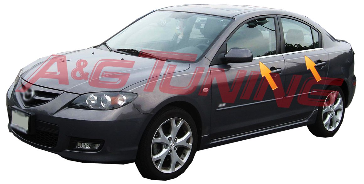 Mazda 3 Sedan Cam Çıtası 4 Prç. Paslanmaz Çelik 2003-2009