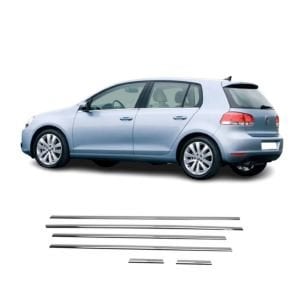 VW Golf 6 Krom Cam Çıtası Tk 2010 Üzeri 6Prç Paslanmaz Çelik