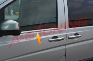 Mercedes Vito Krom Cam Çıtası 2Prç. 2003-2010 P.Çelik