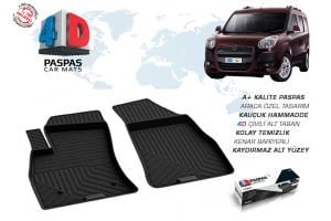Fiat Doblo 2 4D Havuzlu Paspas Siyah Ön 2 Parça 2010-2021 Arası