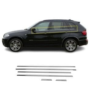 Bmw X5 Krom Cam Çıtası 6 Parça 2006-2013 Arası P.Çelik