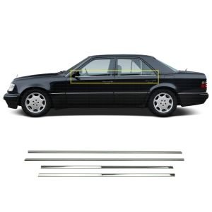 Mercedes E Klasse W124 Krom Cam Çıtası 4 Prç. 1984-1995 Paslanmaz Çelik