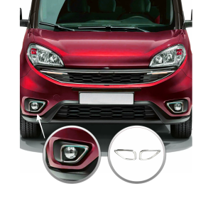 Fiat Doblo Krom Sis Farı Çerçevesi 2015 Üzeri (2parça) Paslanmaz Çelik
