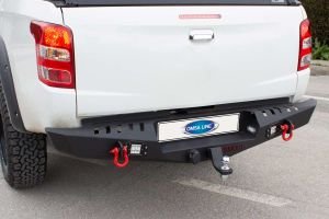 OMSA Mitsubishi L200 Dakar Çelik Arka Tampon Ledli Sensörlü 2020-2024 Arası