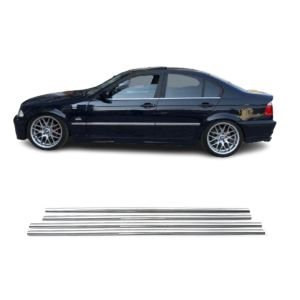 BMW E46 Krom Cam Çıtası 1998-2005 4 Parça Paslanmaz Çelik