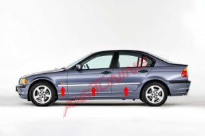 BMW E46 Krom Yan Kapı Çıtası 1998-2005 6 Prç Paslanmaz Çelik