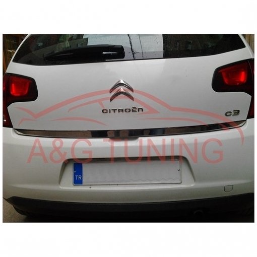 CITROEN C3 Krom Bagaj Alt Çıta Formlu 2010-2015 Paslanmaz Çelik