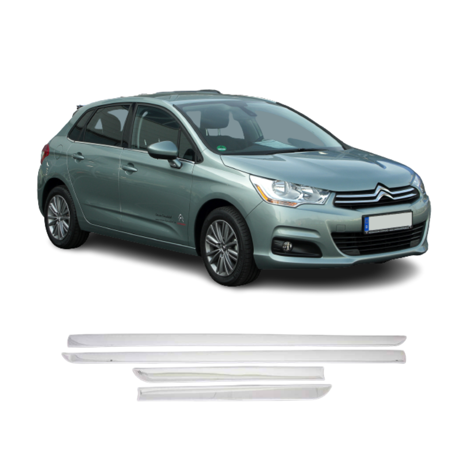 Citroen C4 HB Krom Yan Kapı Çıtası 2010-2020 Paslanmaz Çelik Çelik