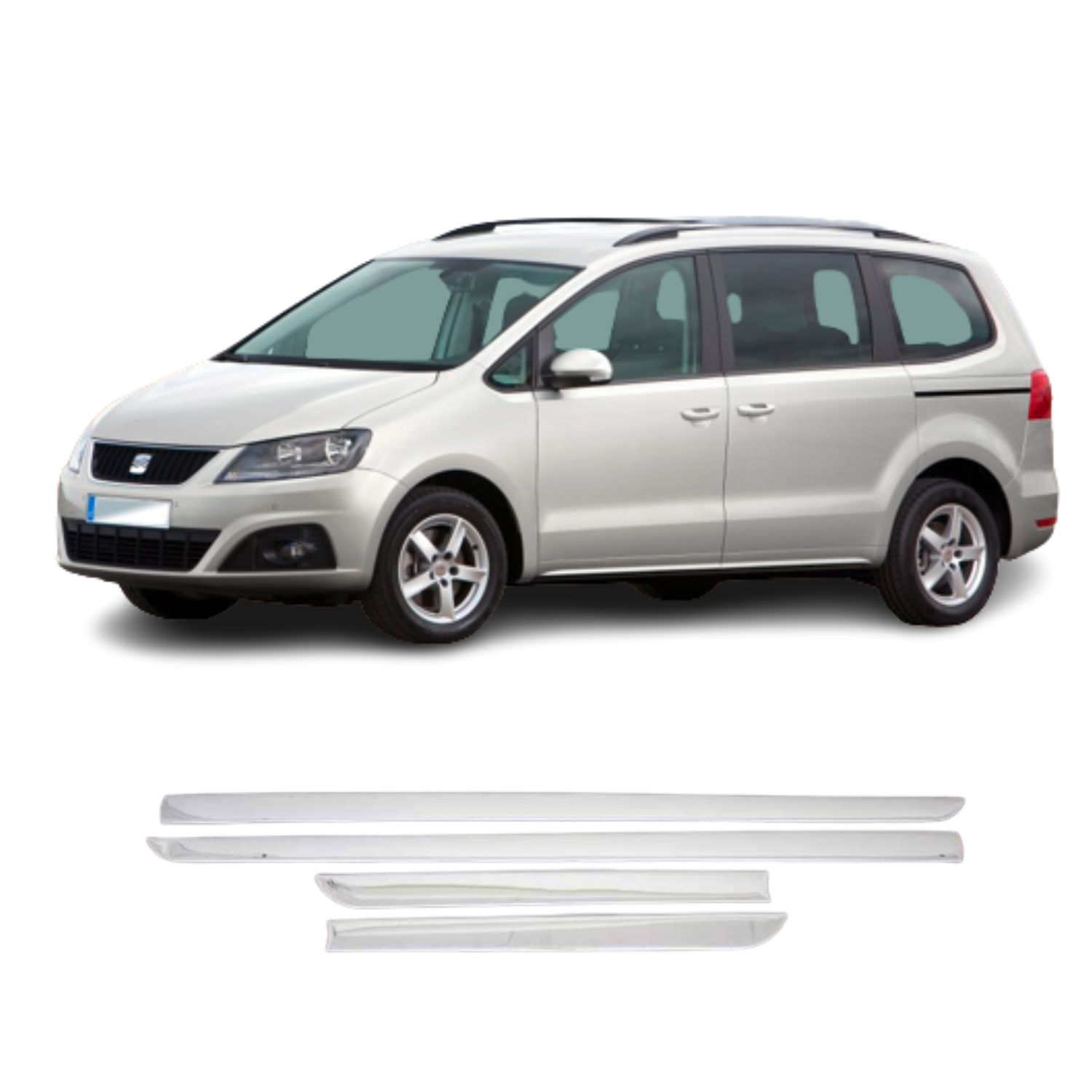 Seat Alhambra Krom Yan Kapı Çıtası 2010 Ve Üzeri Paslanmaz Çelik