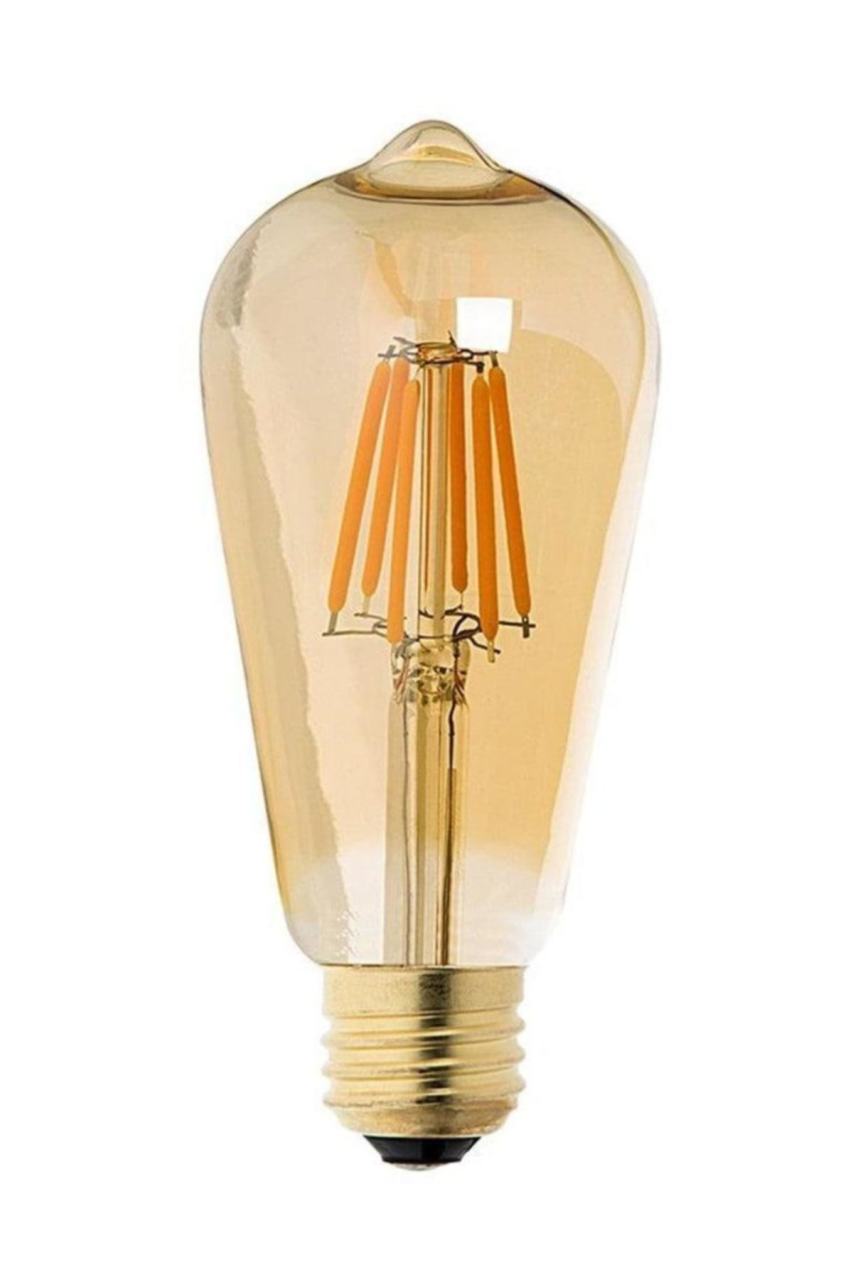 Floresan Ampuller Rustik Edison Led Ampül E27 Duy Armut Tipi ST64 Model 4W Amber Rengi ERD-31