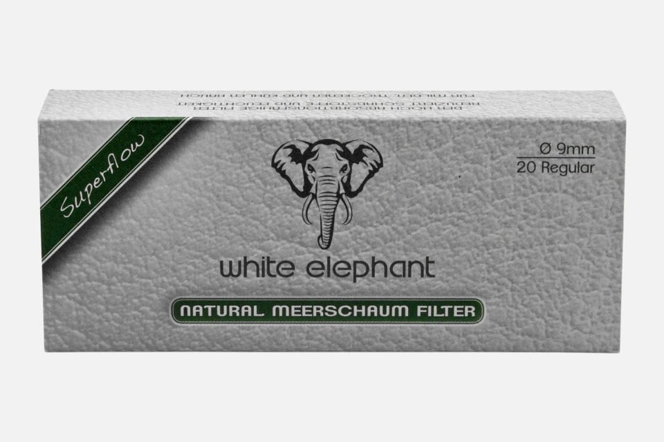 White Elephant - 20 Adet - Natürel Lületaşı Pipo Filtresi (9mm)