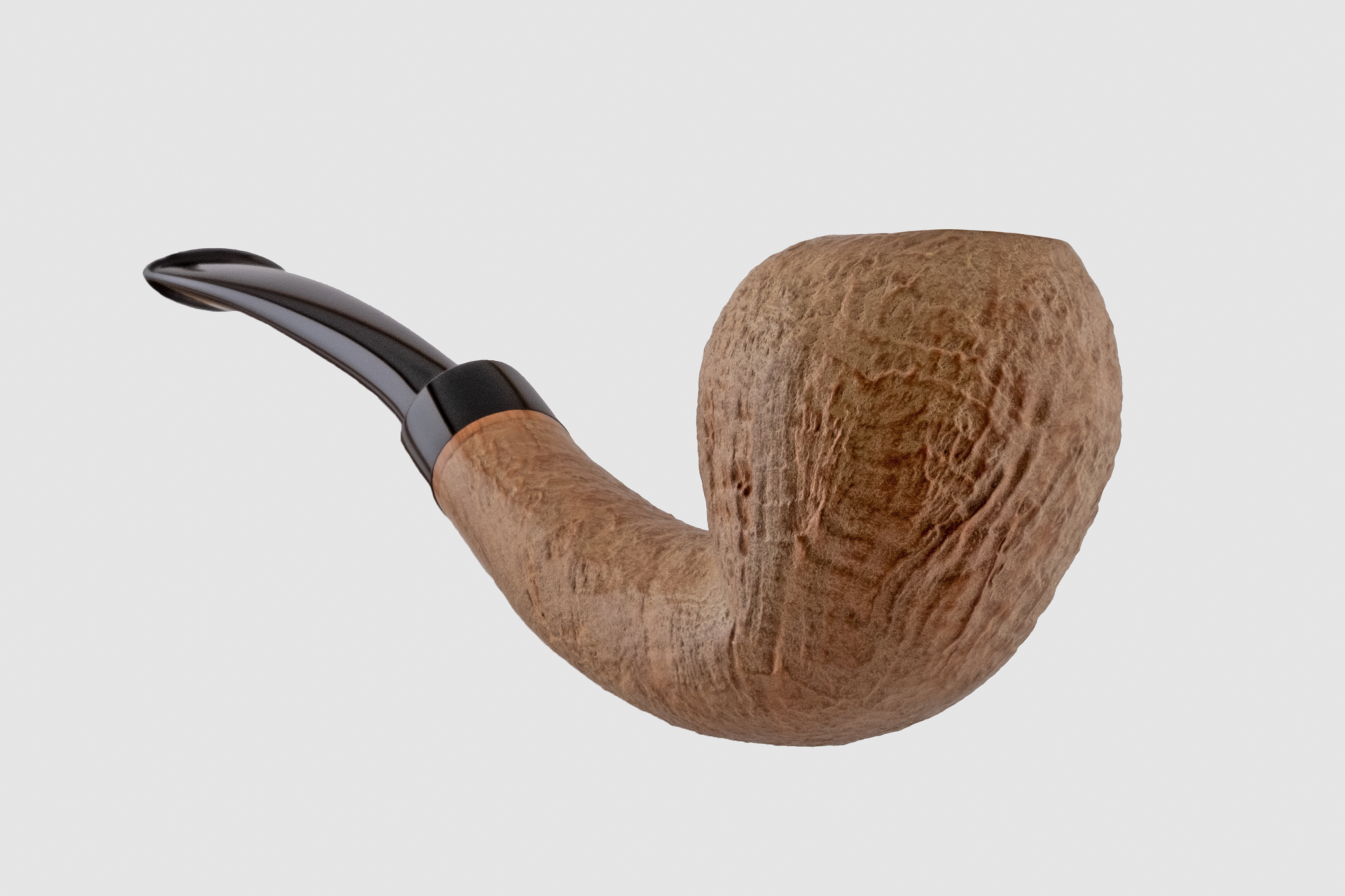 Pipe Ganci - Sandblast Half Bent Acorn Pipo (Filtresiz)