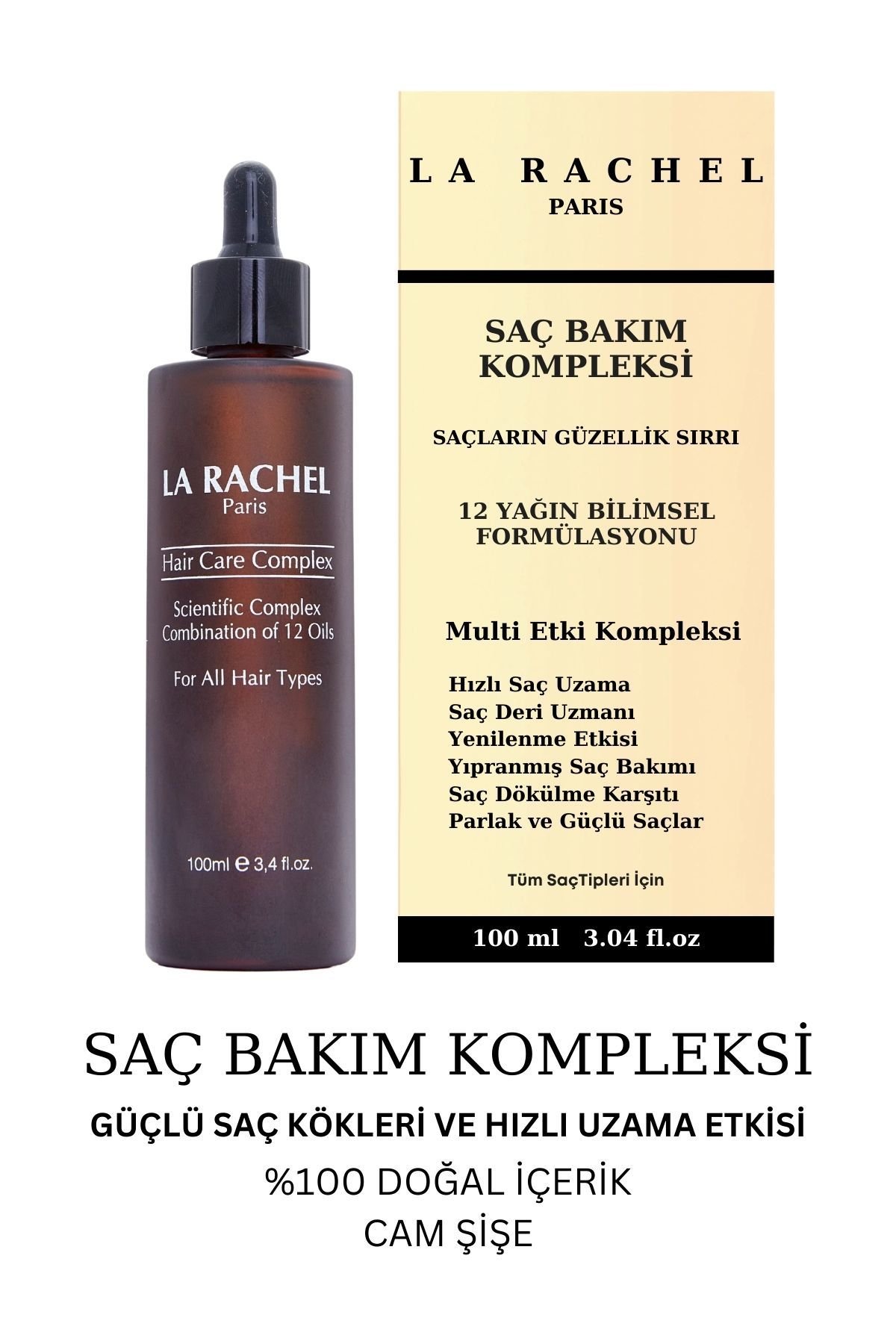 La Rachel Yavaş Uzayan ve Yıpranmış Saçlar İçin Saç Bakım Komplexi 100 ml