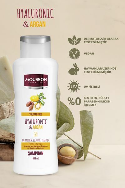 Mousson Hyalüronik Asit&Amp Argan İçeren Onarıcı ve Besleyici Sülfatsız Saç Bakım Krem ve Maskesi 365 ml