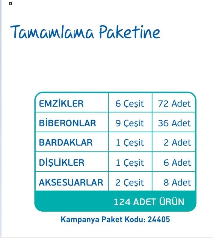 BEBEDOR TAMAMLAMA PAKETI 24405