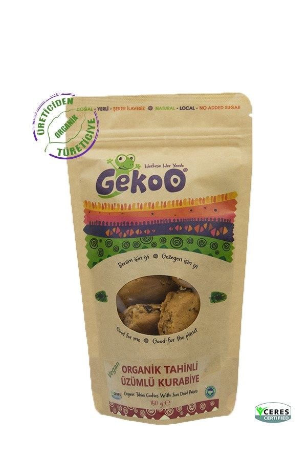 Gekoo Tahinli Üzümlü Organik Vegan Kurabiye 150 gr