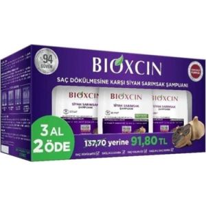 Bioxcin Siyah Sarımsak Şampuanı 300 ml - 3 Al 2 Öde 12'li Fırsat Paketi (119,80 TL Etiketli)