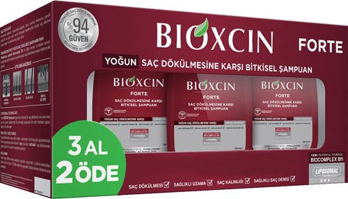 Bioxcin Forte Yoğun Saç Dökülmesine Karşı Bitkisel Şampuan 300 ml - 3 Al 2 Öde (189,80 TL Etiketli)