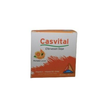 Casvital Vitamin C + D3+Çinko 20 Efervesan Saşe