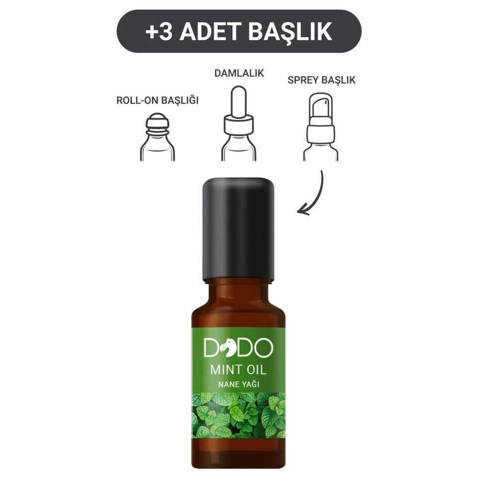 Dodo Nane Yağı 15 ml (Sprey-Roll On-Damla-3 Başlık)