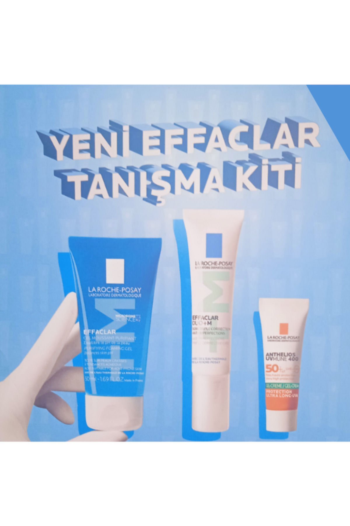 La Roche Posay Yeni Effaclar Tanışma Kiti Jel 50 ml + 15 ml Duo+ M + Yağlı Cilt Güneş Kremi 3x3 ml - 349,90 TL Etiketli