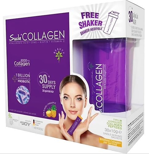 Suda Collagen Probiotic Pineapple 10 gr x 30 Saşe + Shaker Hediyeli