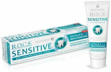 SKT:11/2023 Rocs Sensitive Repair Whitening Beyazlatıcı Diş Macunu 94 g