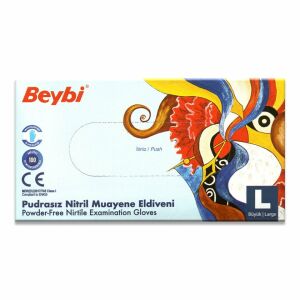 Beybi Pudrasız Nitril Muayene Eldiveni Large 100 Adet