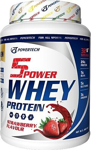 Powertech 5 Power Whey Protein Tozu Çilek Aromalı 2160 gr