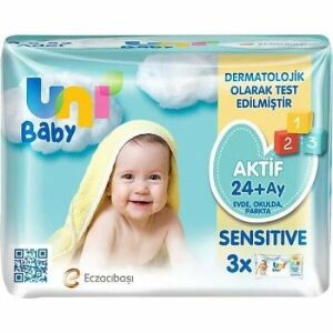 Uni Baby Aktif 24+ Ay Islak Mendil 52 Yaprak - 3 Adet