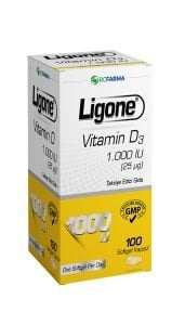 Ligone Vitamin D3 1000 IU Softgel 100 Kapsül