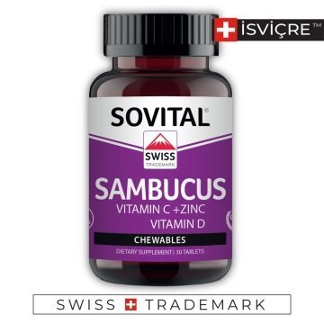 Sovital Sambucus + Vit C + Zinc 30 Çiğneme Tablet