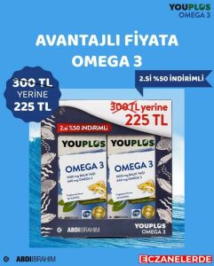Youplus Omega 3 30+30 Kapsül - İkincisi %50 İndirimli
