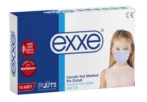 Maske Cocuk Exxe Kız 10Lu Teklı Poset