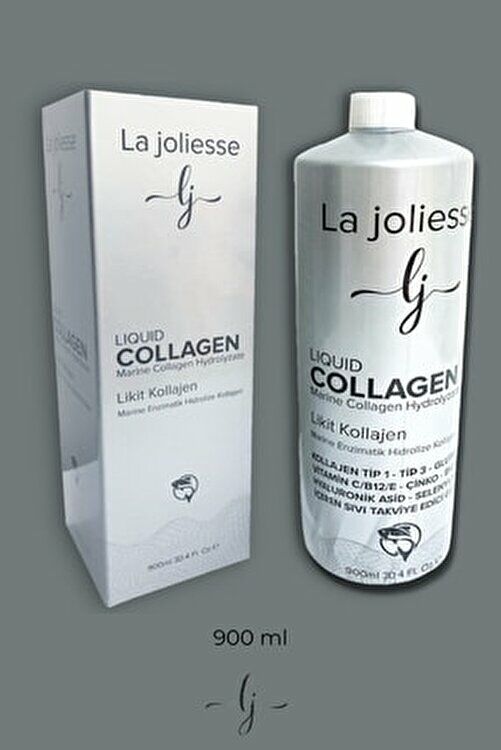 La Joliesse Liquid Collagen Hidrolize Balık Kolajeni Tip I - III Çinko Vitamin C B12 E Hyaluronik Asit 900 ml