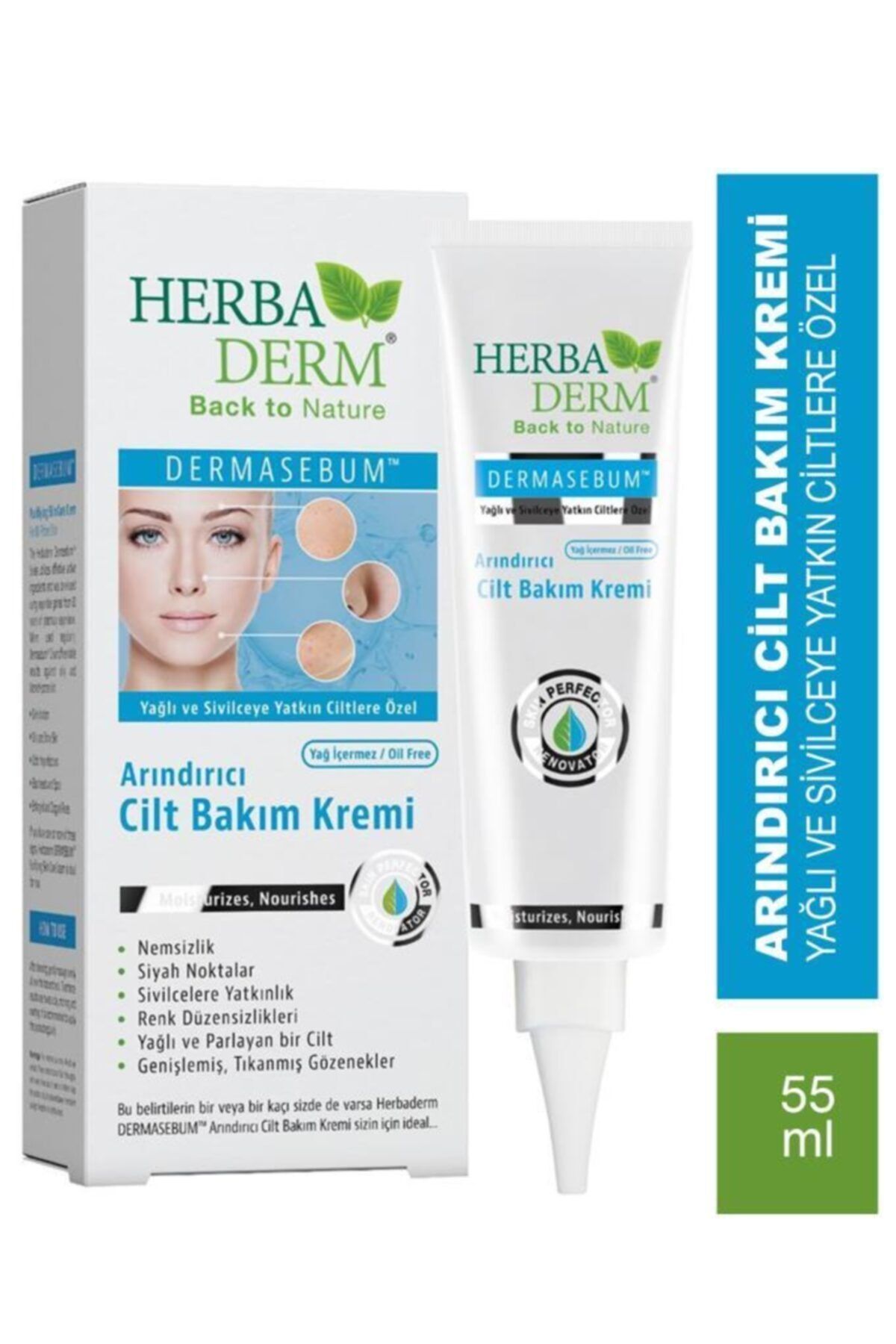 Herbaderm Arındırıcı Cilt Bakım Kremi 55 ml