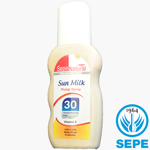 Sun Milk Pump Spray 200 ml 30 Faktör Vitamin E UVA UVB Güneş Sütü