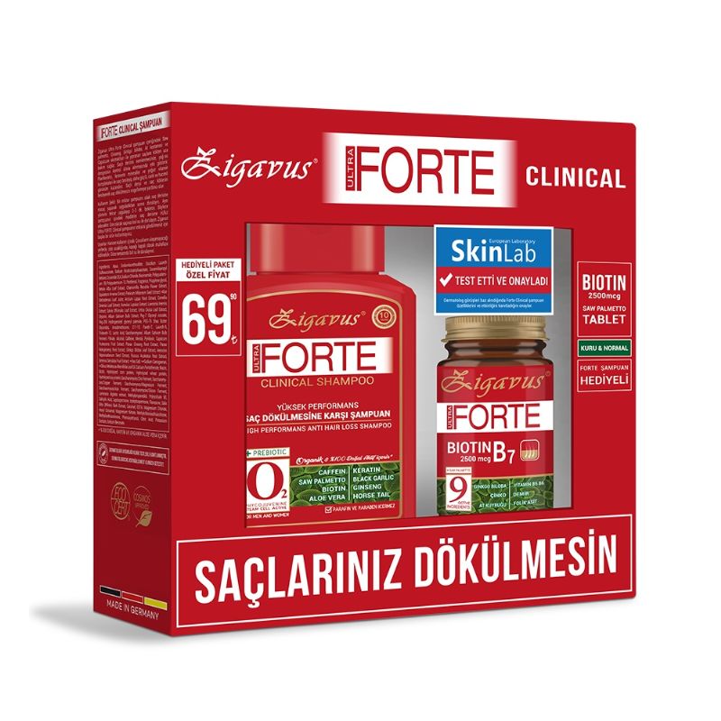 Zigavus Biotin Tablet+Forte Şampuan Kuru Normal Saçlar Hediye